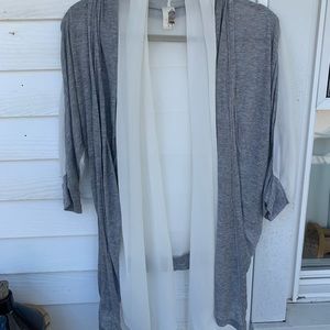 Gray and White Cardigan